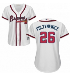 Womens Majestic Atlanta Braves 26 Mike Foltynewicz Authentic White Home Cool Base MLB Jersey Womens Majestic Atlanta Braves 26 Mike Foltynewicz Authentic White Home Cool Base MLB Jersey