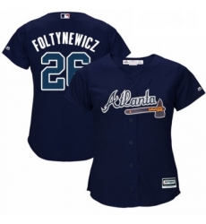 Womens Majestic Atlanta Braves 26 Mike Foltynewicz Replica Blue Alternate Road Cool Base MLB Jersey Womens Majestic Atlanta Braves 26 Mike Foltynewicz Replica Blue Alternate Road Cool Base MLB Jersey