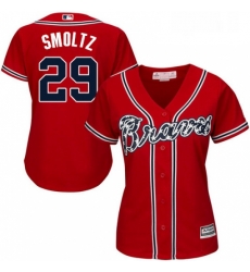 Womens Majestic Atlanta Braves 29 John Smoltz Authentic Red Alternate Cool Base MLB Jersey Womens Majestic Atlanta Braves 29 John Smoltz Authentic Red Alternate Cool Base MLB Jersey
