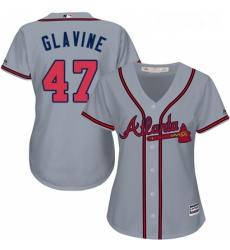 Womens Majestic Atlanta Braves 47 Tom Glavine Replica Grey Road Cool Base MLB Jersey Womens Majestic Atlanta Braves 47 Tom Glavine Replica Grey Road Cool Base MLB Jersey
