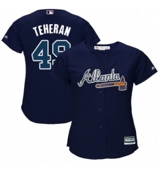 Womens Majestic Atlanta Braves 49 Julio Teheran Replica Blue Alternate Road Cool Base MLB Jersey Womens Majestic Atlanta Braves 49 Julio Teheran Replica Blue Alternate Road Cool Base MLB Jersey