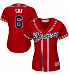 Womens Majestic Atlanta Braves 6 Bobby Cox Replica Red Alternate Cool Base MLB Jersey Womens Majestic Atlanta Braves 6 Bobby Cox Replica Red Alternate Cool Base MLB Jersey