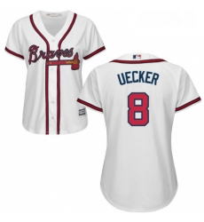 Womens Majestic Atlanta Braves 8 Bob Uecker Replica White Home Cool Base MLB Jersey Womens Majestic Atlanta Braves 8 Bob Uecker Replica White Home Cool Base MLB Jersey