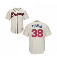 Youth Atlanta Braves 38 Josh Tomlin Replica Cream Alternate 2 Cool Base Baseball Jersey Youth Atlanta Braves 38 Josh Tomlin Replica Cream Alternate 2 Cool Base Baseball Jersey