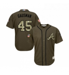Youth Atlanta Braves 45 Kevin Gausman Authentic Green Salute to Service Baseball Jersey Youth Atlanta Braves 45 Kevin Gausman Authentic Green Salute to Service Baseball Jersey