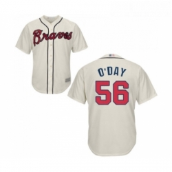 Youth Atlanta Braves 56 Darren O Day Replica Cream Alternate 2 Cool Base Baseball Jersey 