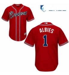 Youth Majestic Atlanta Braves 1 Ozzie Albies Replica Red Alternate Cool Base MLB Jersey Youth Majestic Atlanta Braves 1 Ozzie Albies Replica Red Alternate Cool Base MLB Jersey