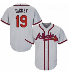 Youth Majestic Atlanta Braves 19 RA Dickey Replica Grey Road Cool Base MLB Jersey Youth Majestic Atlanta Braves 19 RA Dickey Replica Grey Road Cool Base MLB Jersey