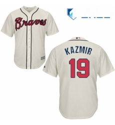 Youth Majestic Atlanta Braves 19 Scott Kazmir Authentic Cream Alternate 2 Cool Base MLB Jersey Youth Majestic Atlanta Braves 19 Scott Kazmir Authentic Cream Alternate 2 Cool Base MLB Jersey