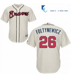 Youth Majestic Atlanta Braves 26 Mike Foltynewicz Replica Cream Alternate 2 Cool Base MLB Jersey Youth Majestic Atlanta Braves 26 Mike Foltynewicz Replica Cream Alternate 2 Cool Base MLB Jersey