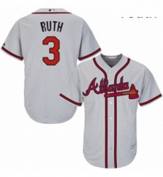 Youth Majestic Atlanta Braves 3 Babe Ruth Replica Grey Road Cool Base MLB Jersey Youth Majestic Atlanta Braves 3 Babe Ruth Replica Grey Road Cool Base MLB Jersey