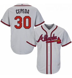 Youth Majestic Atlanta Braves 30 Orlando Cepeda Authentic Grey Road Cool Base MLB Jersey Youth Majestic Atlanta Braves 30 Orlando Cepeda Authentic Grey Road Cool Base MLB Jersey