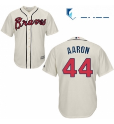 Youth Majestic Atlanta Braves 44 Hank Aaron Authentic Cream Alternate 2 Cool Base MLB Jersey Youth Majestic Atlanta Braves 44 Hank Aaron Authentic Cream Alternate 2 Cool Base MLB Jersey