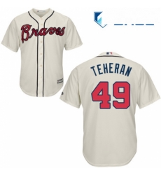 Youth Majestic Atlanta Braves 49 Julio Teheran Authentic Cream Alternate 2 Cool Base MLB Jersey Youth Majestic Atlanta Braves 49 Julio Teheran Authentic Cream Alternate 2 Cool Base MLB Jersey