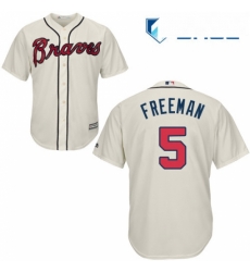 Youth Majestic Atlanta Braves 5 Freddie Freeman Replica Cream Alternate 2 Cool Base MLB Jersey Youth Majestic Atlanta Braves 5 Freddie Freeman Replica Cream Alternate 2 Cool Base MLB Jersey
