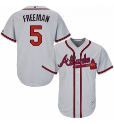 Youth Majestic Atlanta Braves 5 Freddie Freeman Replica Grey Road Cool Base MLB Jersey Youth Majestic Atlanta Braves 5 Freddie Freeman Replica Grey Road Cool Base MLB Jersey