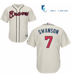 Youth Majestic Atlanta Braves 7 Dansby Swanson Authentic Cream Alternate 2 Cool Base MLB Jersey Youth Majestic Atlanta Braves 7 Dansby Swanson Authentic Cream Alternate 2 Cool Base MLB Jersey
