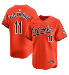 Men Baltimore Orioles 11 Jordan Westburg Orange 2025 2nd Alternate Limited Cool Base Stitched Baseball Jersey