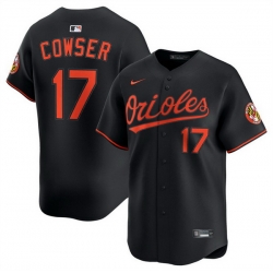 Men Baltimore Orioles 17 Colton Cowser Black 2025 Alternate Limited Stitched Baseball Jersey