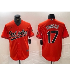 Men Baltimore Orioles 17 Colton Cowser Orange Cool Base Stitched Jersey Men Baltimore Orioles 17 Colton Cowser Orange Cool Base Stitched Jersey