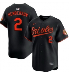 Men Baltimore Orioles 2 Gunnar Henderson Black Alternate Limited Stitched Baseball Jersey Men Baltimore Orioles 2 Gunnar Henderson Black Alternate Limited Stitched Baseball Jersey