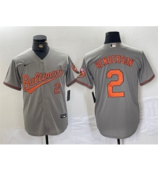 Men Baltimore Orioles 2 Gunnar Henderson Gray Cool Base Stitched Jersey Men Baltimore Orioles 2 Gunnar Henderson Gray Cool Base Stitched Jersey