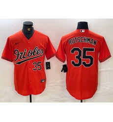 Men Baltimore Orioles 35 Adley Rutschman Orange With Patch Cool Base Stitched Baseball Jersey Men Baltimore Orioles 35 Adley Rutschman Orange With Patch Cool Base Stitched Baseball Jersey