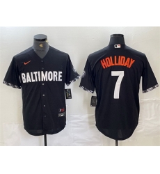 Men Baltimore Orioles 7 Jackson Holliday Black 2023 City Connect Cool Base Stitched Baseball Jersey Men Baltimore Orioles 7 Jackson Holliday Black 2023 City Connect Cool Base Stitched Baseball Jersey