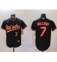 Men Baltimore Orioles 7 Jackson Holliday Black Cool Base Stitched Baseball Jersey 3 Men Baltimore Orioles 7 Jackson Holliday Black Cool Base Stitched Baseball Jersey 3