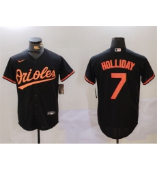 Men Baltimore Orioles 7 Jackson Holliday Black Cool Base Stitched Baseball Jersey Men Baltimore Orioles 7 Jackson Holliday Black Cool Base Stitched Baseball Jersey