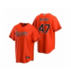 Men's Baltimore Orioles #47 John Means Nike Orange 2020 Replica Alternate Jersey Men's Baltimore Orioles #47 John Means Nike Orange 2020 Replica Alternate Jersey