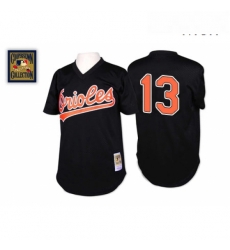 Mens Mitchell and Ness Baltimore Orioles 13 Manny Machado Authentic Black Throwback MLB Jersey Mens Mitchell and Ness Baltimore Orioles 13 Manny Machado Authentic Black Throwback MLB Jersey