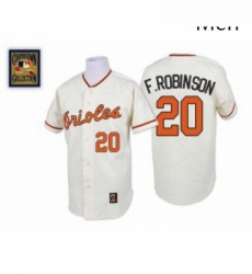 Mens Mitchell and Ness Baltimore Orioles 20 Frank Robinson Replica White Throwback MLB Jersey Mens Mitchell and Ness Baltimore Orioles 20 Frank Robinson Replica White Throwback MLB Jersey