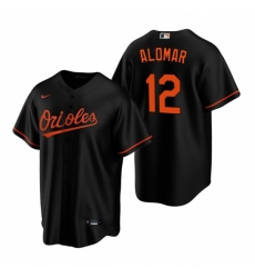 Mens Nike Baltimore Orioles 12 Roberto Alomar Black Alternate Stitched Baseball Jersey Mens Nike Baltimore Orioles 12 Roberto Alomar Black Alternate Stitched Baseball Jersey
