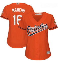 Orioles #16 Trey Mancini Orange Women Alternate Stitched Baseball Jersey Orioles #16 Trey Mancini Orange Women Alternate Stitched Baseball Jersey