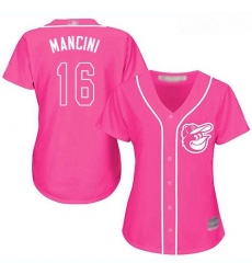Orioles #16 Trey Mancini Pink Fashion Women Stitched Baseball Jersey Orioles #16 Trey Mancini Pink Fashion Women Stitched Baseball Jersey