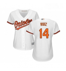 Womens Baltimore Orioles 14 Rio Ruiz Replica White Home Cool Base Baseball Jersey Womens Baltimore Orioles 14 Rio Ruiz Replica White Home Cool Base Baseball Jersey