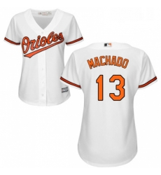 Womens Majestic Baltimore Orioles 13 Manny Machado Replica White Home Cool Base MLB Jersey Womens Majestic Baltimore Orioles 13 Manny Machado Replica White Home Cool Base MLB Jersey