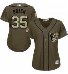 Womens Majestic Baltimore Orioles 35 Brad Brach Authentic Green Salute to Service MLB Jersey Womens Majestic Baltimore Orioles 35 Brad Brach Authentic Green Salute to Service MLB Jersey