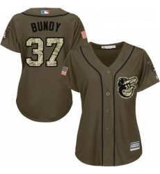 Womens Majestic Baltimore Orioles 37 Dylan Bundy Replica Green Salute to Service MLB Jersey Womens Majestic Baltimore Orioles 37 Dylan Bundy Replica Green Salute to Service MLB Jersey