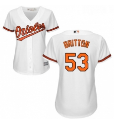 Womens Majestic Baltimore Orioles 53 Zach Britton Replica White Home Cool Base MLB Jersey Womens Majestic Baltimore Orioles 53 Zach Britton Replica White Home Cool Base MLB Jersey