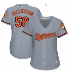 Womens Majestic Baltimore Orioles 58 Jeremy Hellickson Replica Grey Road Cool Base MLB Jersey Womens Majestic Baltimore Orioles 58 Jeremy Hellickson Replica Grey Road Cool Base MLB Jersey