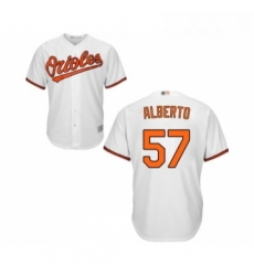 Youth Baltimore Orioles 57 Hanser Alberto Replica White Home Cool Base Baseball Jersey Youth Baltimore Orioles 57 Hanser Alberto Replica White Home Cool Base Baseball Jersey