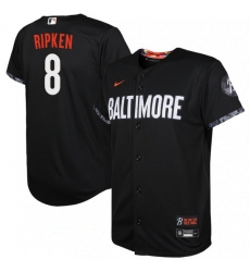 Youth Baltimore Orioles 8 Cal Ripken Black 2023 City Connect Stitched Baseball Jersey Youth Baltimore Orioles 8 Cal Ripken Black 2023 City Connect Stitched Baseball Jersey