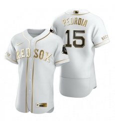Boston Red Sox 15 Dustin Pedroia White Nike Mens Authentic Golden Edition MLB Jersey Boston Red Sox 15 Dustin Pedroia White Nike Mens Authentic Golden Edition MLB Jersey