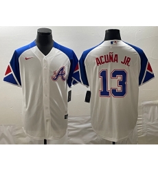MLB Braves 13 Ronald Acuna White City Connect Cool Base Men Jersey 9 MLB Braves 13 Ronald Acuna White City Connect Cool Base Men Jersey 9