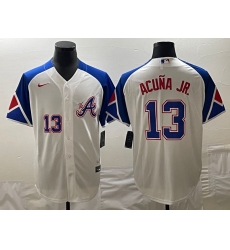 MLB Braves 13 Ronald Acuna White City Connect Nike Cool Base Men Jersey MLB Braves 13 Ronald Acuna White City Connect Nike Cool Base Men Jersey