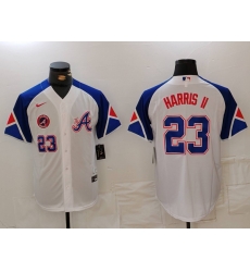 MLB Braves 23 Harris II White City Connect Cool Base Men Jersey 9 MLB Braves 23 Harris II White City Connect Cool Base Men Jersey 9