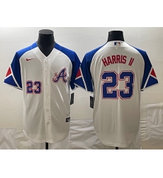 MLB Braves 23 Harris II White City Connect Cool Base Men Jersey MLB Braves 23 Harris II White City Connect Cool Base Men Jersey