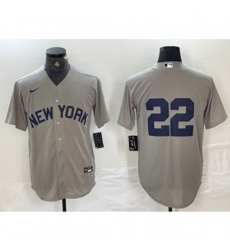 MLB Yankees 22 Soto Gray Nike Cool Base Men Jersey MLB Yankees 22 Soto Gray Nike Cool Base Men Jersey